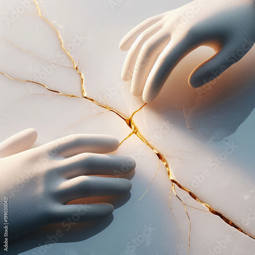 Hands Aligned with Golden Crack