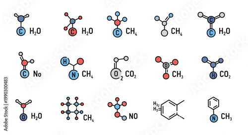Collection of chemical molecular structures and formulas.