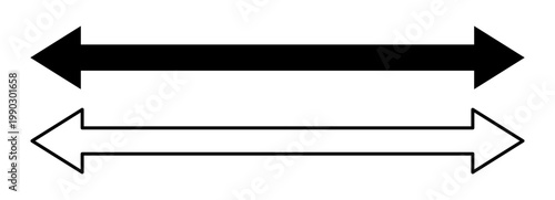 Horizontal double headed arrows for direction and measurement