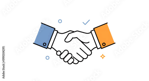 Handshake icon symbolizing agreement, partnership, and trust between two people, representing successful collaboration and deal closure