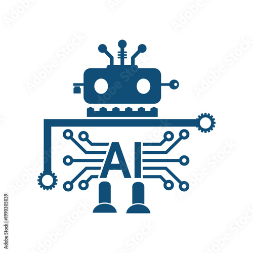 AI Chatbot Danger Icon Vector - Artificial Intelligence Risk, Warning Symbol and Unsafe Chatbot Outline