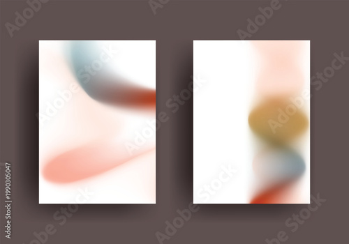 Abstract duality two panels of soft blurred color fields