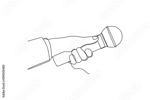 Simple continuous line draw group of journalist daily activity. Simple line, continuous line, journalist minimalist concept, all about simple line.