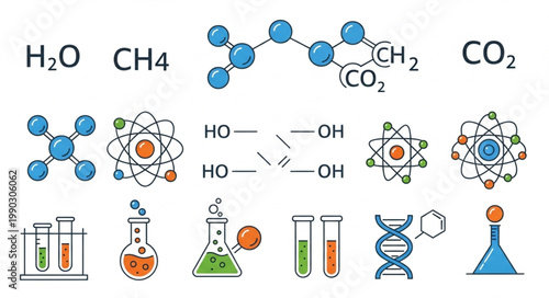 Collection of chemical formulas and molecular structures.