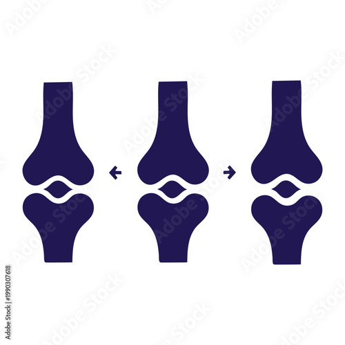 Illustration of knee joint movement showing flexion and extension