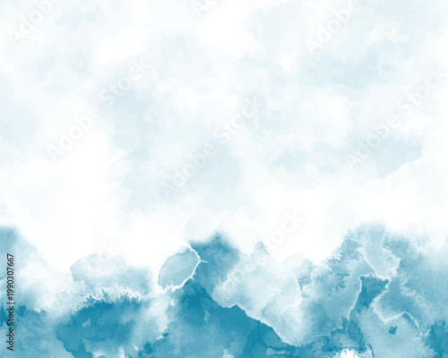 Abstract watercolor background in shades of blue and white