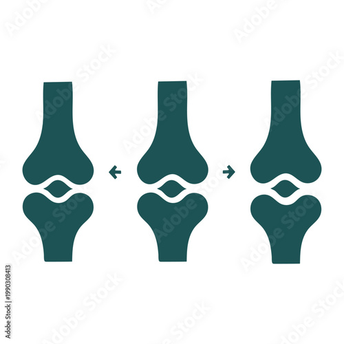 Illustration of knee joint movement depicting flexion and extension actions