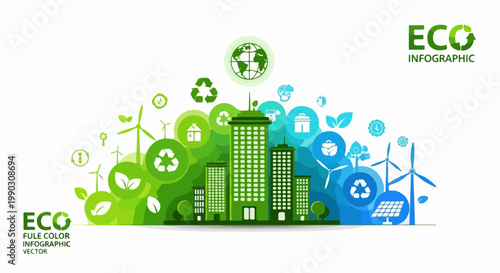 Eco Friendly City Green Buildings.