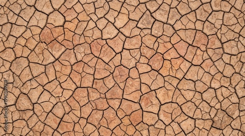 Fotografie Abstract Cracked Earth Geometric Pattern Texture