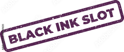 Distressed rectangular rubber stamp featuring the word SLOT, ideal for scheduling or space designation