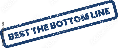 Distressed rectangular rubber stamp graphic indicating optimal financial results and business profitability