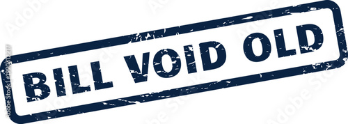 Distressed rectangular rubber stamp marking historical records or outdated financial paperwork as void