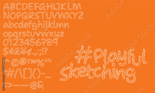 Playful Sketching Hand-Drawn Scribble Font Text Effect – Full Alphabet, Numbers & Symbols