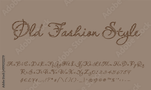 Old Fashion Style Hand-Drawn Script Sketch Font Text Effect – Full Alphabet, Numbers & Symbols
