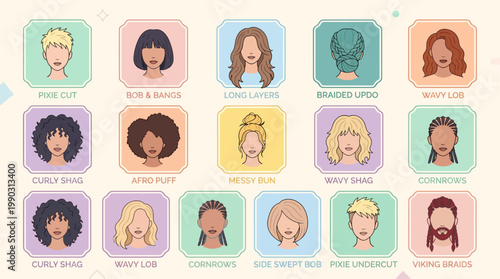 Discover a Diverse Collection of Modern Hairstyles for Women and Men, Featuring Trendy Cuts, Elegant Bobs, Intricate Braids, and Chic Updos, Offering Inspiration for Personal Style