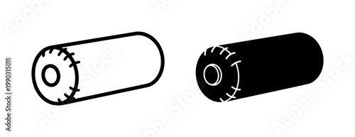 Industrial Roller Bearing Cylinder Icon Set