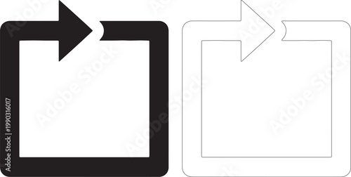 Black and white arrow loop symbols side by side repeat