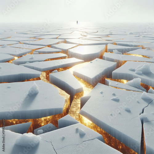 Segmented Ice in Kintsugi Geometry