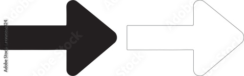 Black and white arrow shapes side by side direction