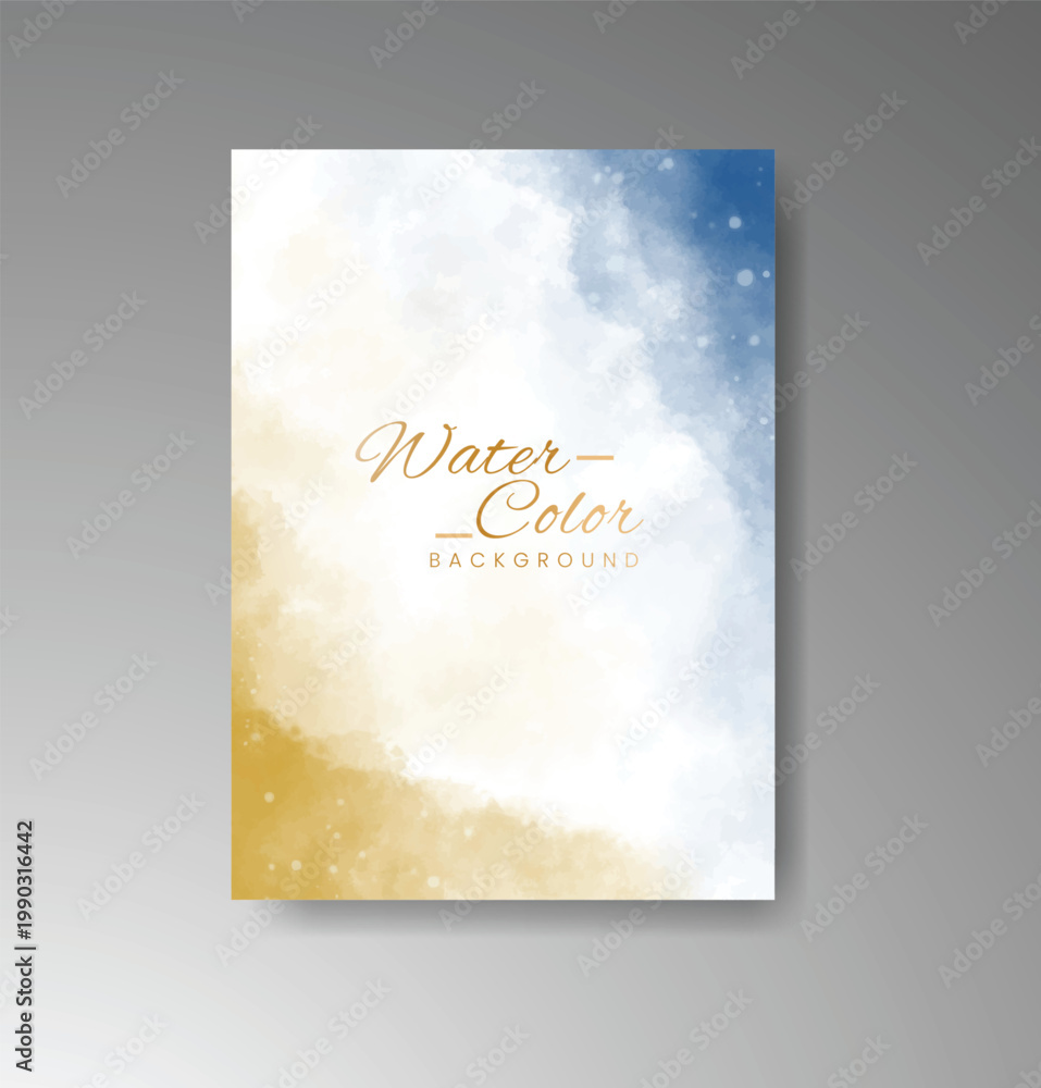 Fototapeta premium Abstract watercolor painting in a white frame soft color gradient