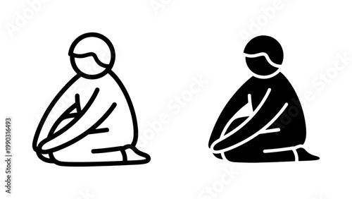 Person Kneeling Down Icon Set