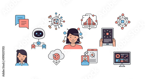 A cheerful female avatar radiates positivity and approachability, ideal for website profiles, app icons, or illustrating a welcoming and trustworthy b