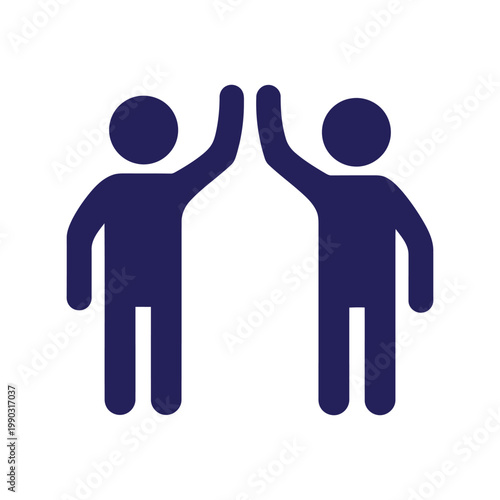 High Five Vector Icon – Teamwork, Partnership, Success, Collaboration Symbol
