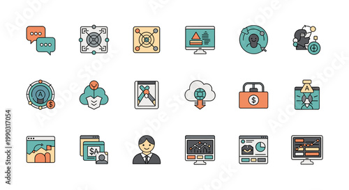 A modern icon depicting business growth, financial success, and strategic planning. Ideal for websites, presentations, and marketing materials conveyi