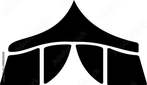 Event tent canopy pavilion icon in black red flat and line style vector illustration, camping shelter marquee gazebo awning symbol pack minimal outline design