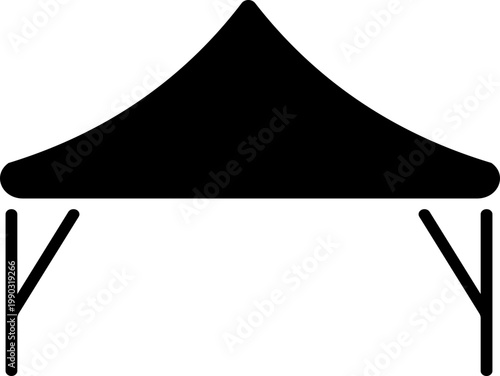 Event tent canopy pavilion icon in black red flat and line style vector illustration, camping shelter marquee gazebo awning symbol pack minimal outline design