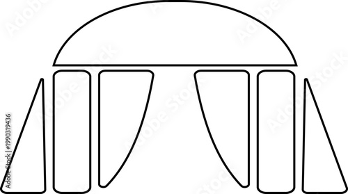 Event tent canopy pavilion icon in black red flat and line style vector illustration, camping shelter marquee gazebo awning symbol pack minimal outline design