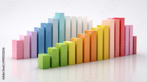 Abstract rainbow bar graph