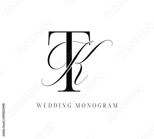 KT Logo initials wedding monogram logo design