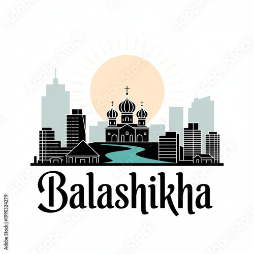 Balashikha Russia Skyline Silhouette – Moscow Region Vector Cityscape