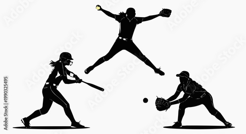  Softball Game Silhouette