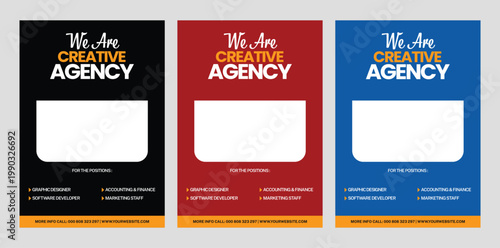 We Are Hiring Creative Agency Job Recruitment Flyer Corporate hiring template, Social Media Template, Flyer design 
