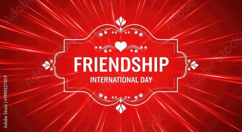 International friendship day celebration a vibrant red design with heartfelt message
