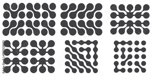 Obraz na plátně Set black metaballs isolated on a transparent background