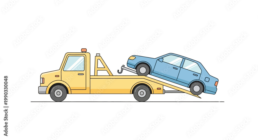 Obraz premium Tow truck with car.