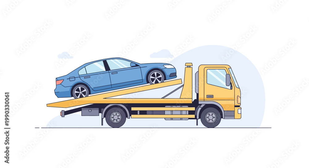 Fototapeta premium Tow truck with car.