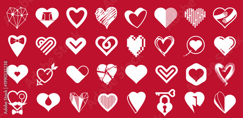 Collection of hearts vector...