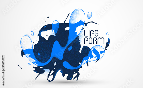Organic life form, dynamic fluid abstract vector composition inspired by biology, energy, growth and scientific innovation.