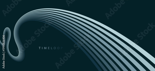 Dark flowing lines fading into depth, minimal abstract composition with smooth curves, layered motion and soft contrast creating calm and immersive visual atmosphere.