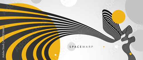 Photos Abstract background with curve lines in 3D perspective, dynamic stripes tape look like road, journey trip wallpaper, futuristic dynamic expanse theme