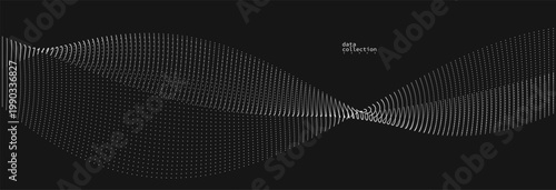 Dark grey airy particles flow vector design, abstract background with wave of flowing dots array, digital futuristic illustration, nano technology theme.