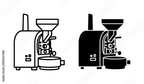 Tableau sur toile Industrial Coffee Roaster Machine Icon Set