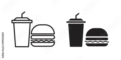 Fototapeta Hamburger soda icon for web and mobile app. Vector icons
