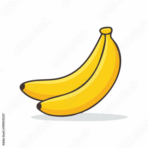 Two Yellow Bananas Cartoon Illustration