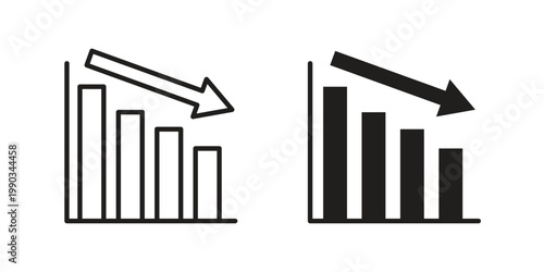 Loss Chart Icon for web and mobile app. Vector icons