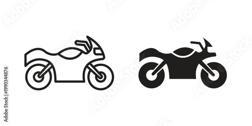 Motorcycle icon for web and mobile app. Vector icons